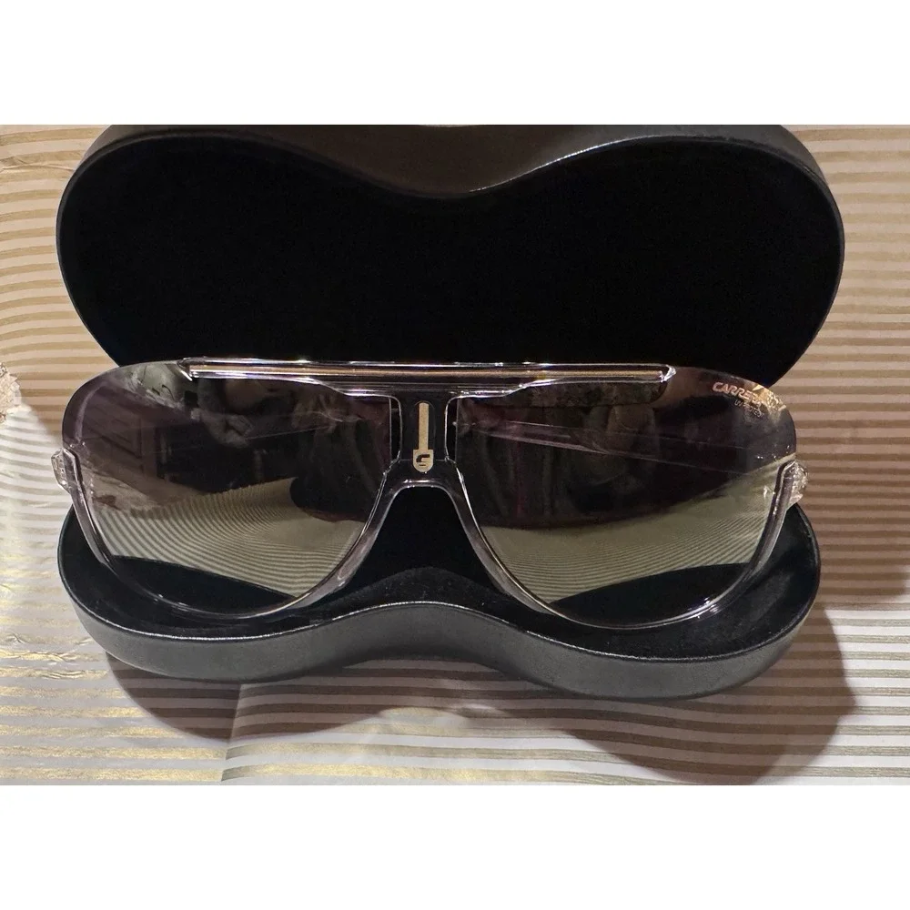 Carrera Mens Italian Pilot Sunglasses (1059/S) in Gold and Black New with Case